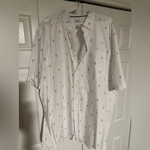 3XLT Croft & Barrow Short Sleeve Button Up - Red Lobsters